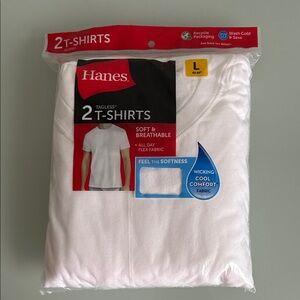 New Hanes White Men’s T-Shirt - Soft & Breathable | Size L